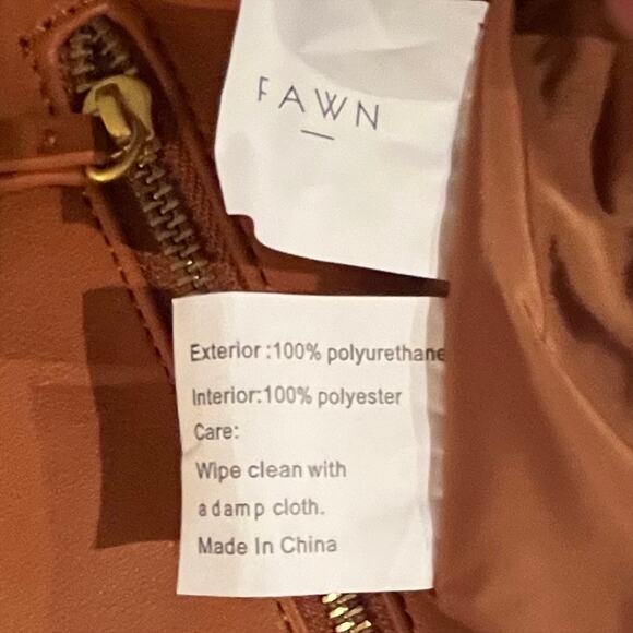 Fawn Design Faux Leather The Slouch Tote Bag with Dust Bag in Matte Brown - Picture 9 of 9